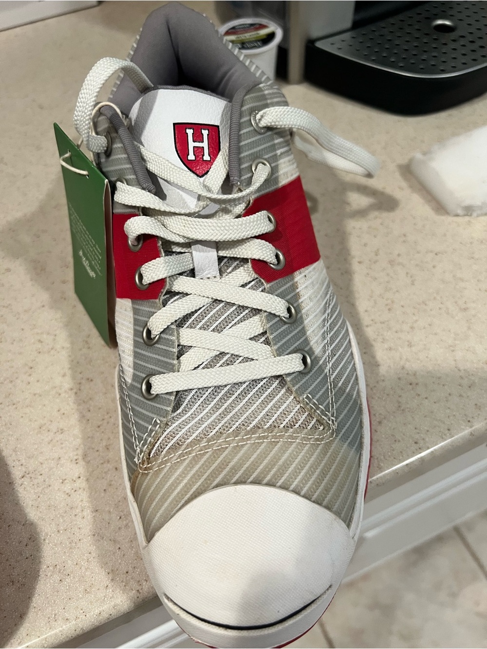 Men's Athletic Shoe — Harvard Jack Purcell Gray and Red Casual Trainer